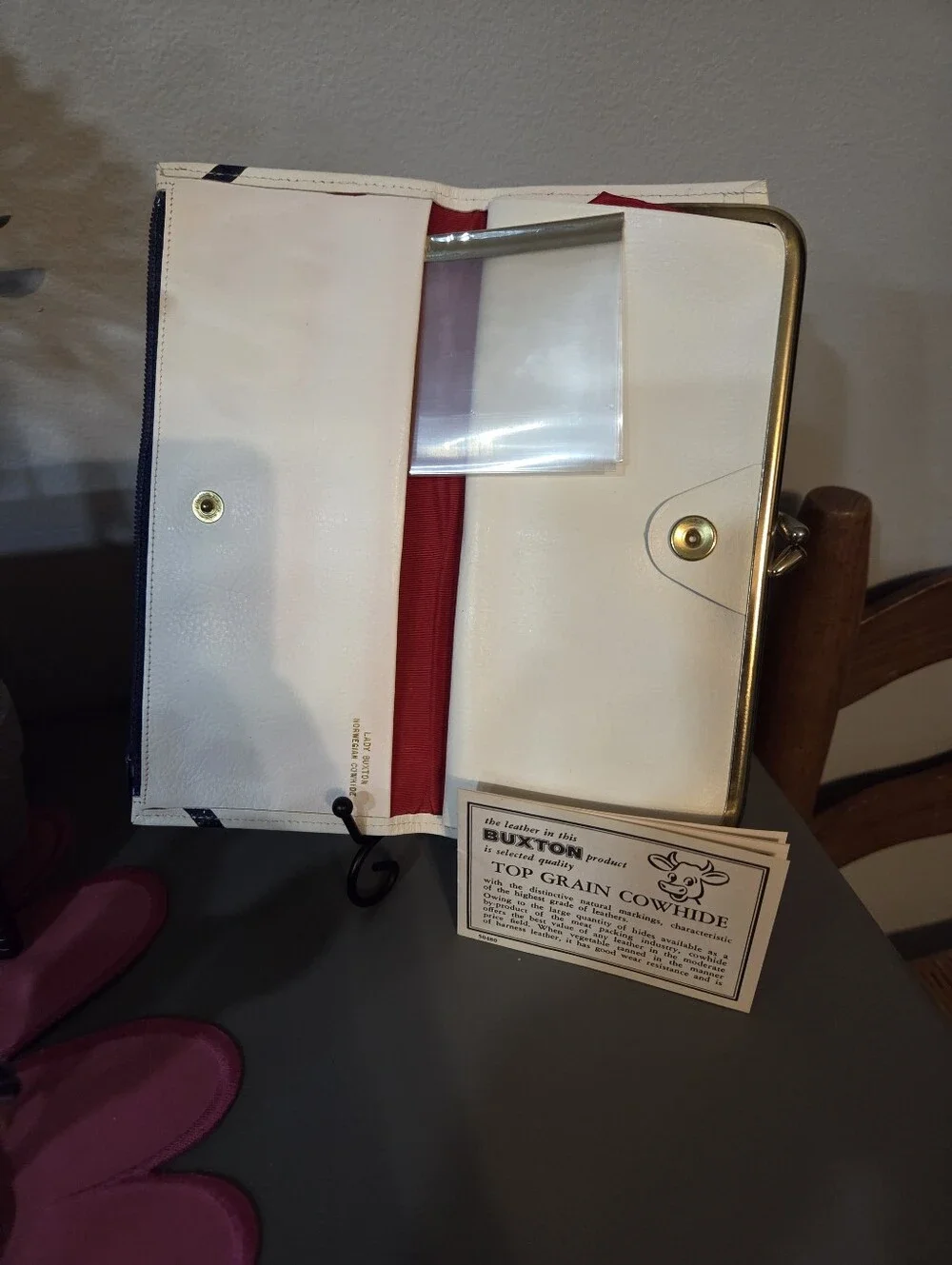 BUXTON LONG WALLET COWHIDE Rare Piece